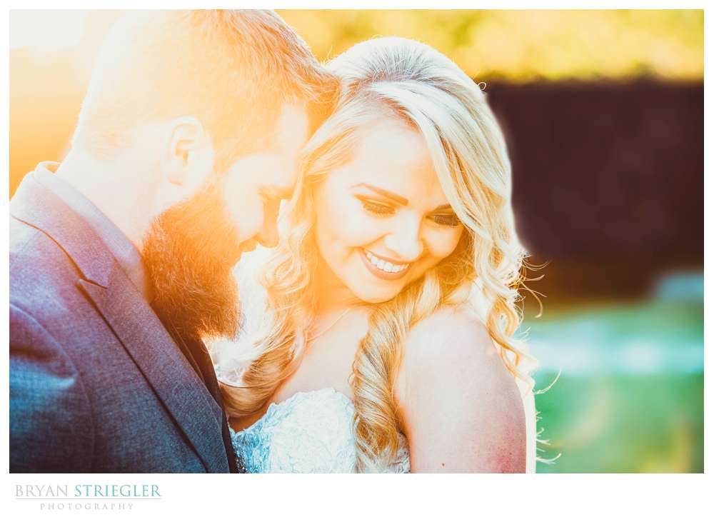 couple portrait with setting sun